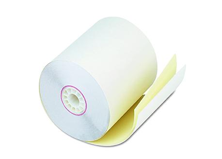 3" x 3" 2PLY white/canary paper rolls